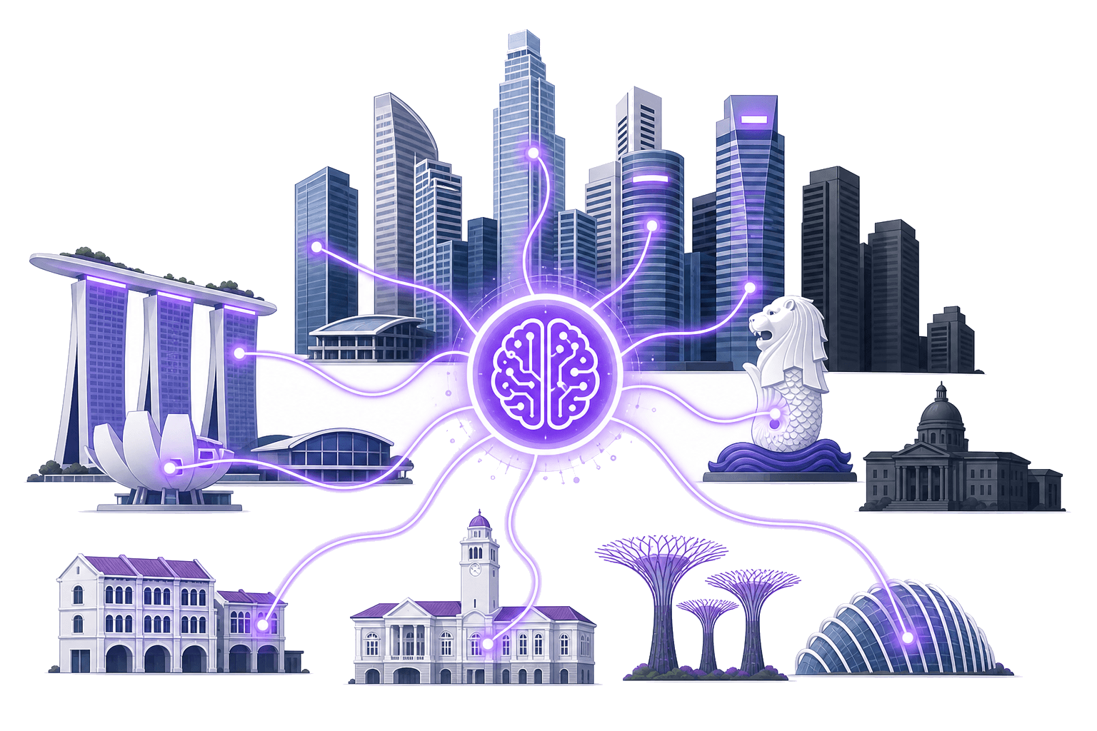 Singapore SME AI adoption gap — businesses connecting to AI automation systems across the city