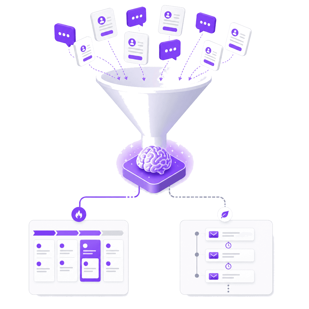 AI lead generation funnel — qualification and nurture flow